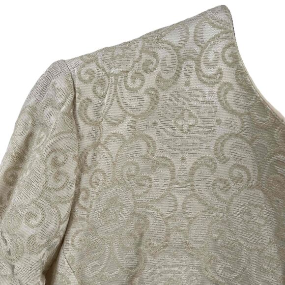Vintage Cream Brocade Midi Evening Overcoat Womens Med / Large (estimated) - Picture 6 of 9